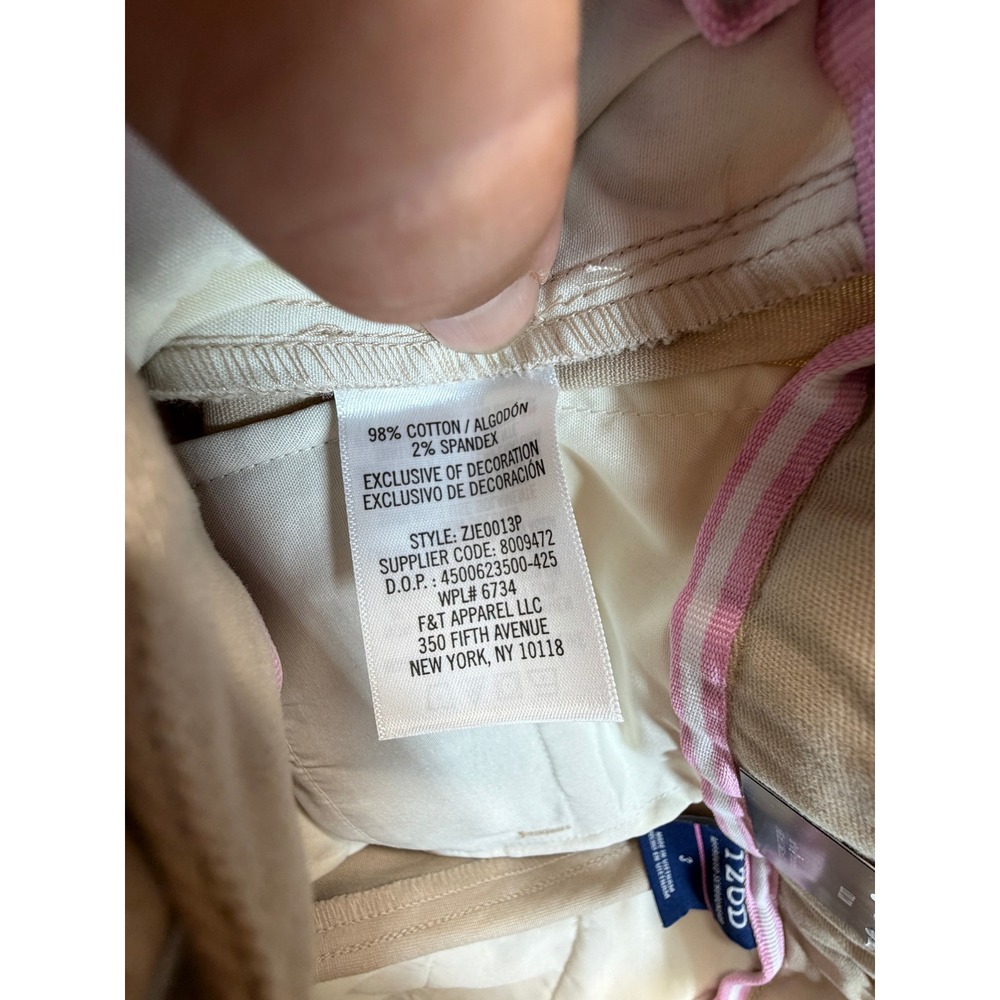 IZOD Girls Khaki Bermuda School Uniform Shorts Adjustable Waist Stretch Size 3 - Picture 4 of 5